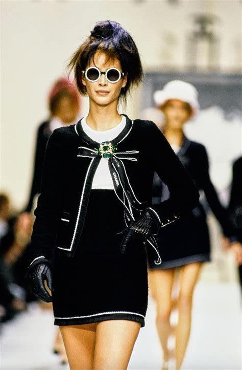 chanel ss 94|Iconic Chanel Vintage S/S1994 Navy Blue White Trims 94P.